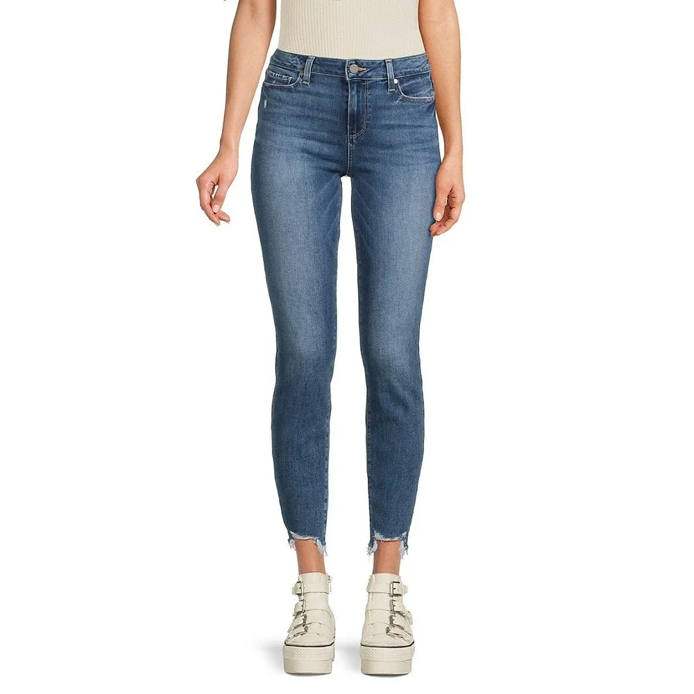 Paige Verdugo Faded Ankle Jeans - Denim Blue Size 24